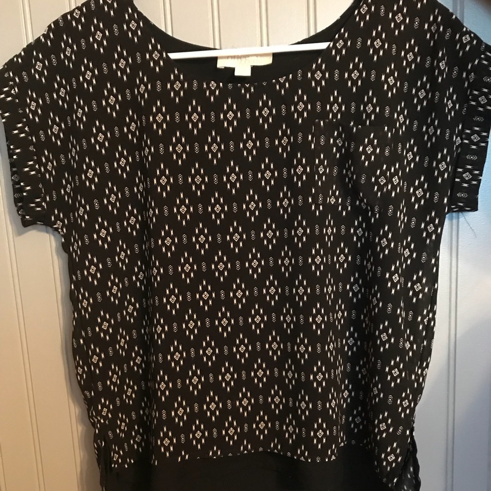 Black and white blouse